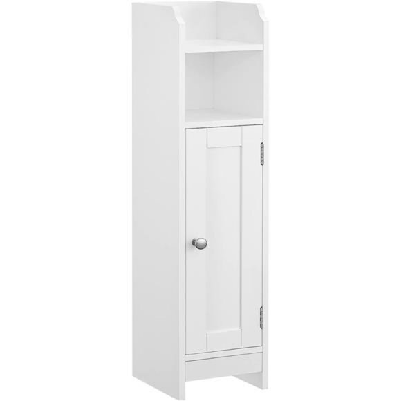 Bath Small Bathroom Storage Corner Floor W Door Shelves Adjustable White Poshmark